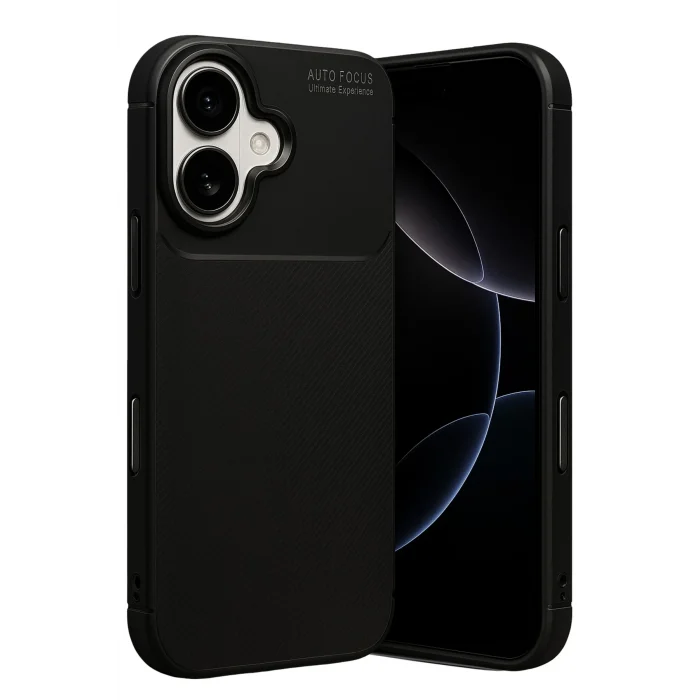 Mey İthalat®   iPhone 17 Auto Focus Karbon Kapak - Siyah