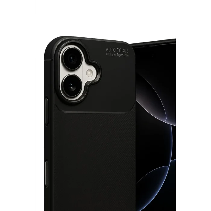 Mey İthalat®   iPhone 17 Auto Focus Karbon Kapak - Siyah