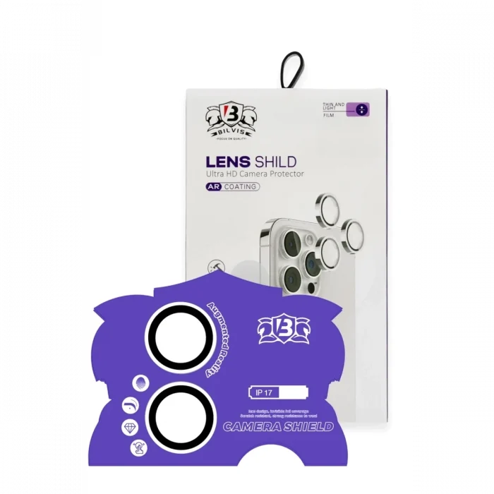 Mey İthalat®   iPhone 17 Bilvis Titan Kamera Lens - Gümüş