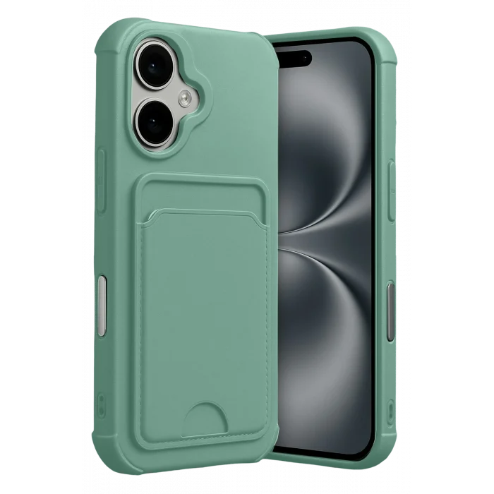 Mey İthalat®   iPhone 17 Kelvin Kartvizitli Silikon - Açık Yeşil