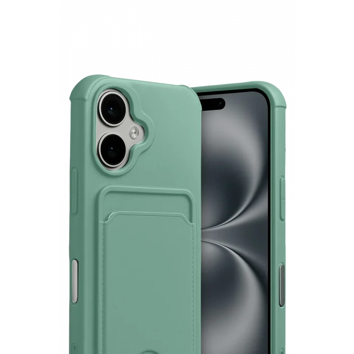 Mey İthalat®   iPhone 17 Kelvin Kartvizitli Silikon - Açık Yeşil