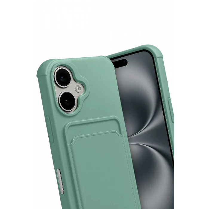 Mey İthalat®   iPhone 17 Kelvin Kartvizitli Silikon - Açık Yeşil