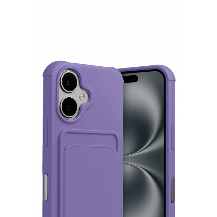Mey İthalat®   iPhone 17 Kelvin Kartvizitli Silikon - Lila