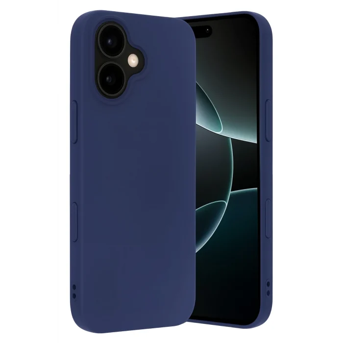 Mey İthalat®   iPhone 17 Nano içi Kadife Silikon - Lacivert