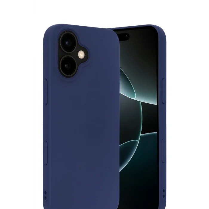 Mey İthalat®   iPhone 17 Nano içi Kadife Silikon - Lacivert