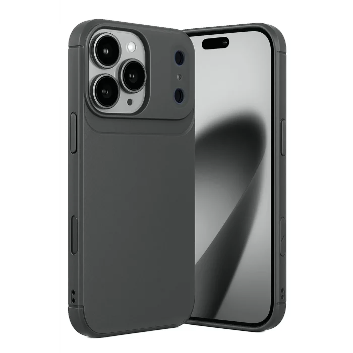 Mey İthalat®   iPhone 17 Pro Auto Focus Karbon Kapak - Gri