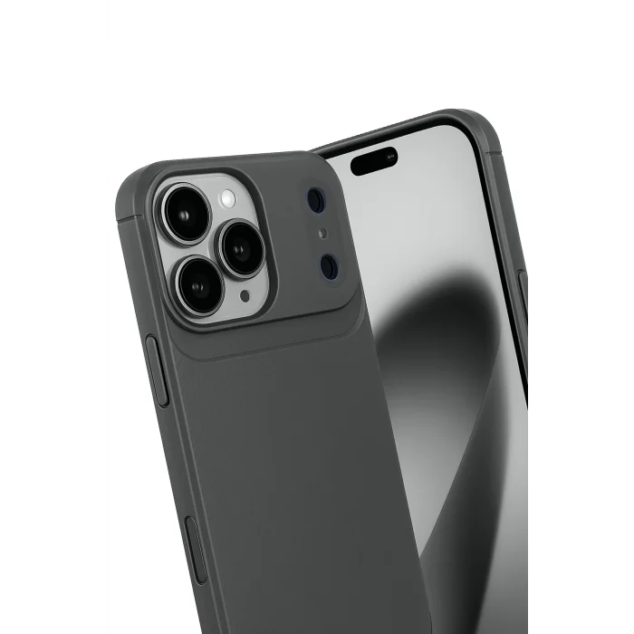 Mey İthalat®   iPhone 17 Pro Auto Focus Karbon Kapak - Gri