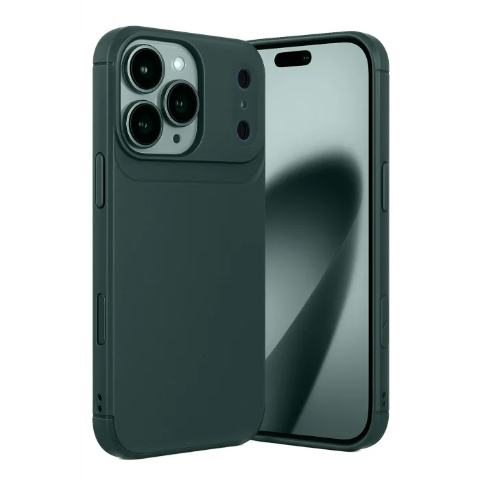 Mey İthalat®   iPhone 17 Pro Auto Focus Karbon Kapak - Koyu Yeşil