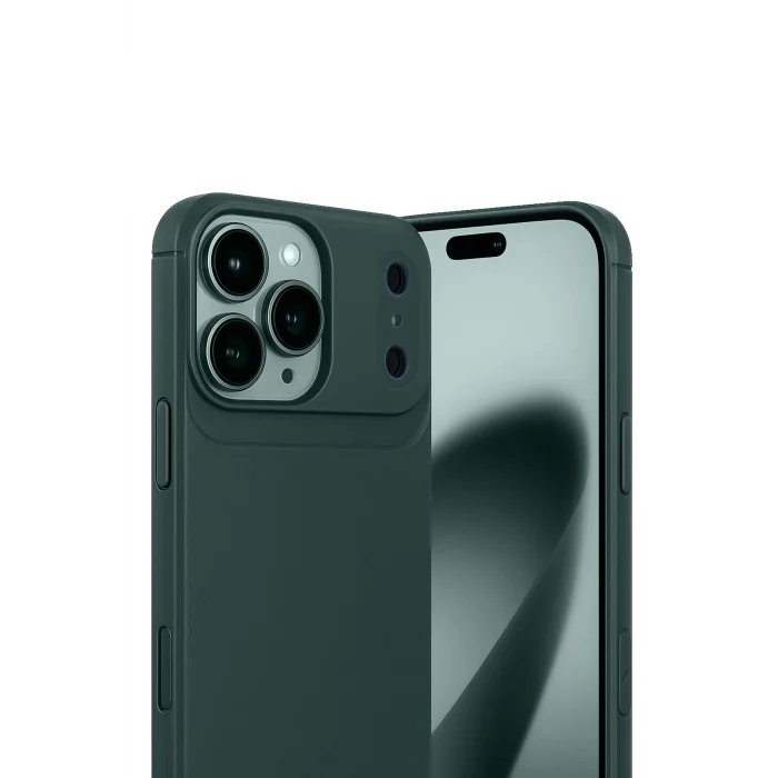 Mey İthalat®   iPhone 17 Pro Auto Focus Karbon Kapak - Koyu Yeşil