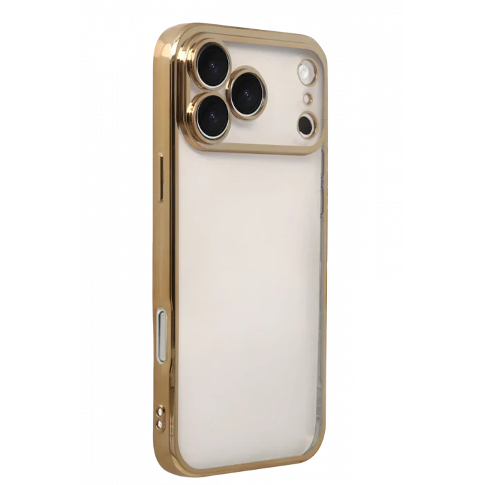 Mey İthalat®   iPhone 17 Pro  Lensli Silikon - Gold