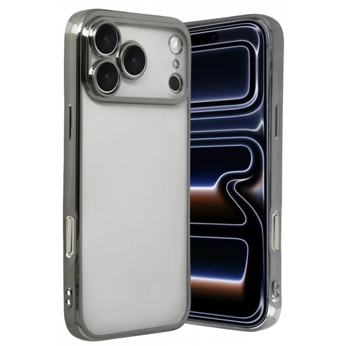 Mey İthalat®   iPhone 17 Pro  Lensli Silikon - Titan Gri