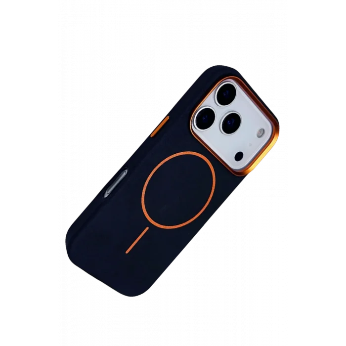 Mey İthalat®   iPhone 17 Pro Luno Deri Magsafe Kapak - Mavi