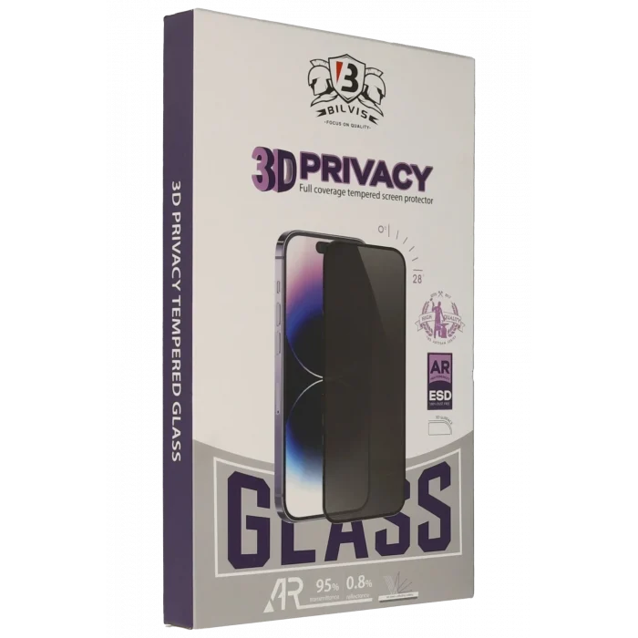 Mey İthalat®   iPhone 17 Pro Max Bilvis 5D Privacy Diamond Hayalet Cam Ekran Koruyucu
