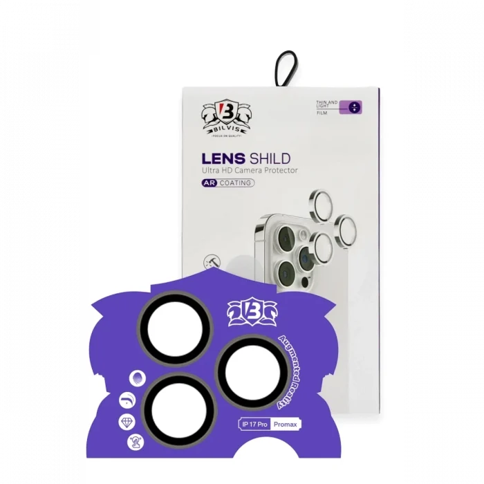 Mey İthalat®   iPhone 17 Pro Max Bilvis Titan Kamera Lens - Natural Grey