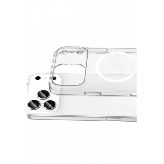 Mey İthalat®   iPhone 17 Pro Max Combo Sert Şeffaf Magsafe Kapak - Şeffaf