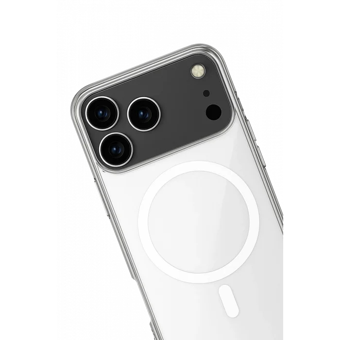 Mey İthalat®   iPhone 17 Pro Max Kılıf Magneticsafe Şeffaf Silikon - Şeffaf