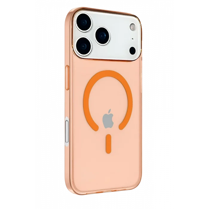 Mey İthalat®   iPhone 17 Pro Max Kılıf Pc Real Magsafe Kapak - Turuncu