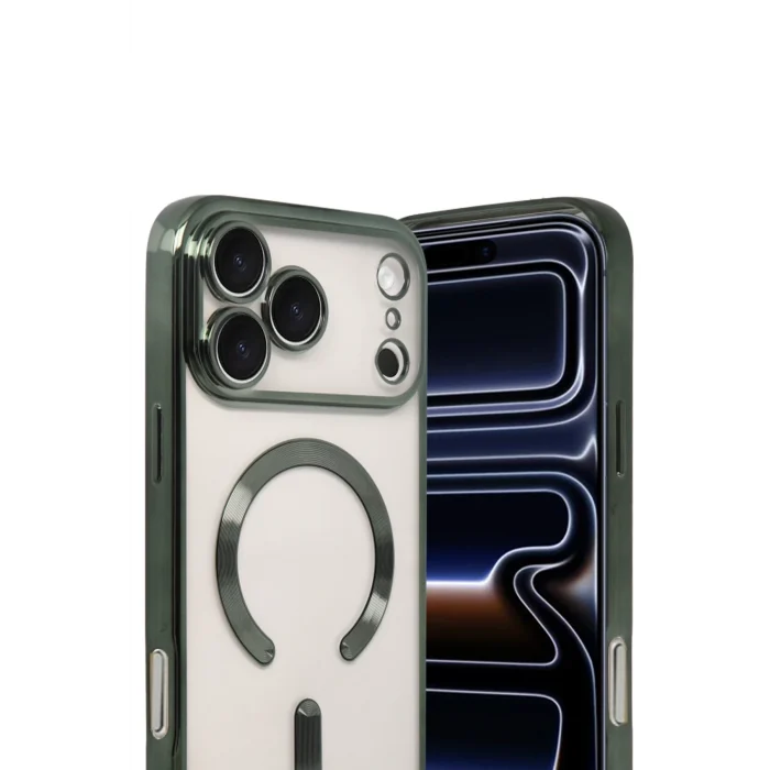 Mey İthalat®   iPhone 17 Pro Max Kross Magneticsafe Kapak - Koyu Yeşil