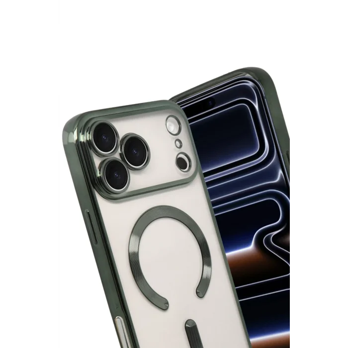 Mey İthalat®   iPhone 17 Pro Max Kross Magneticsafe Kapak - Koyu Yeşil