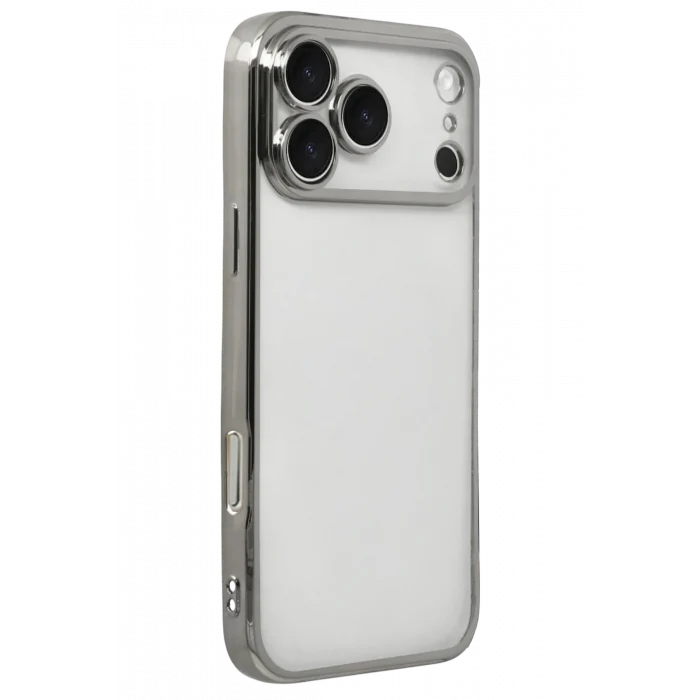Mey İthalat®   iPhone 17 Pro Max  Lensli Silikon - Gümüş