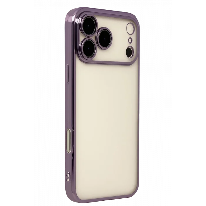 Mey İthalat®   iPhone 17 Pro Max  Lensli Silikon - Mor