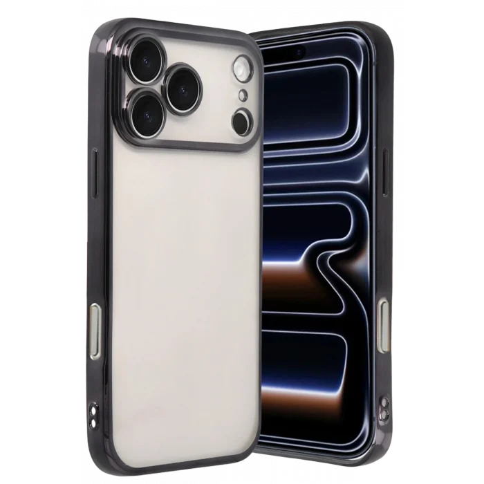 Mey İthalat®   iPhone 17 Pro Max  Lensli Silikon - Siyah