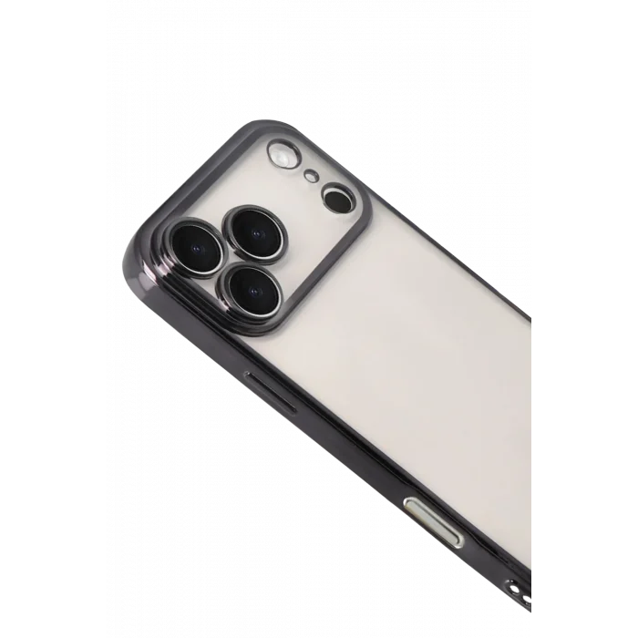 Mey İthalat®   iPhone 17 Pro Max  Lensli Silikon - Siyah
