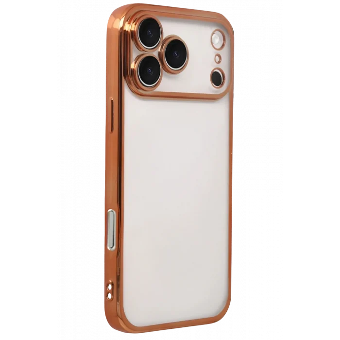 Mey İthalat®   iPhone 17 Pro Max  Lensli Silikon - Turuncu