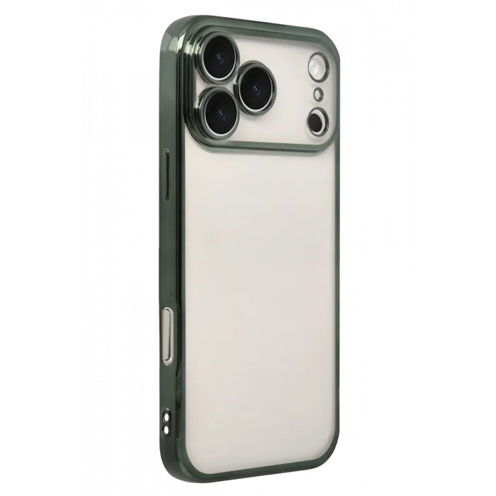 Mey İthalat®   iPhone 17 Pro Max  Lensli Silikon - Yeşil