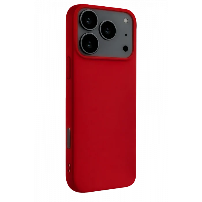 Mey İthalat®   iPhone 17 Pro Max Nano içi Kadife Silikon - Kırmızı