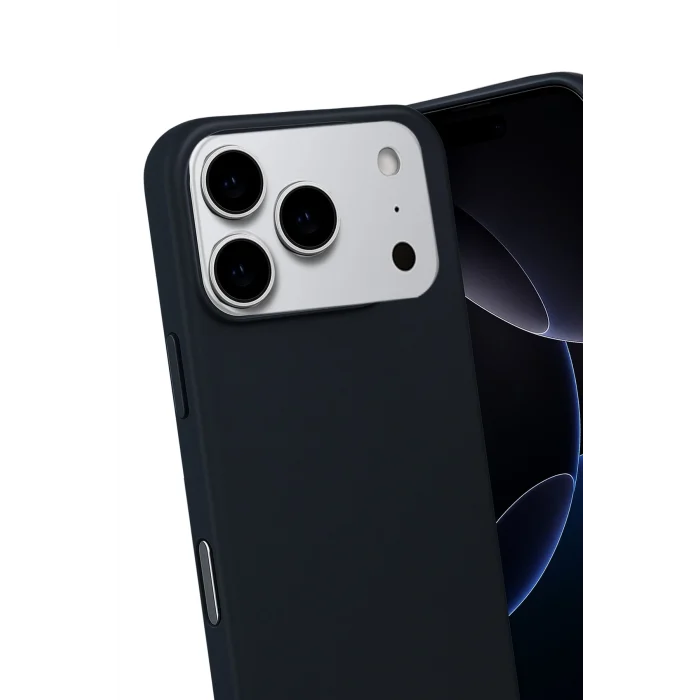 Mey İthalat®   iPhone 17 Pro Max Nano içi Kadife Silikon - Siyah
