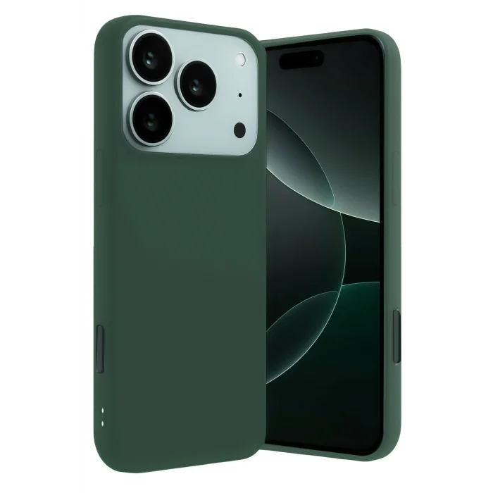 Mey İthalat®   iPhone 17 Pro Nano içi Kadife Silikon - Koyu Yeşil