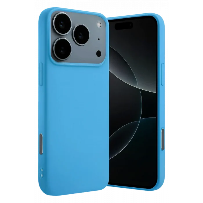 Mey İthalat®   iPhone 17 Pro Nano içi Kadife Silikon - Mavi