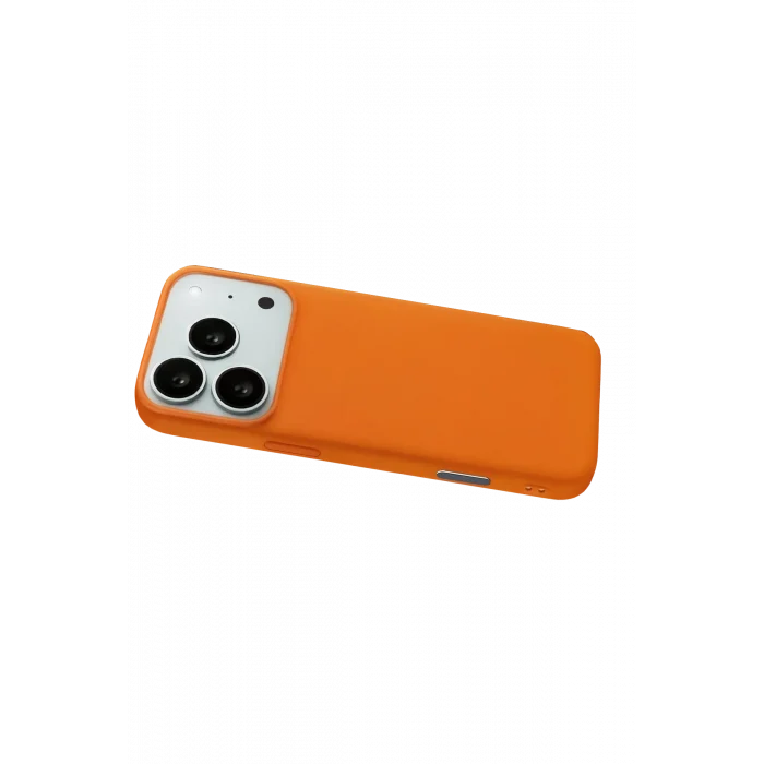 Mey İthalat®   iPhone 17 Pro Nano içi Kadife Silikon - Turuncu