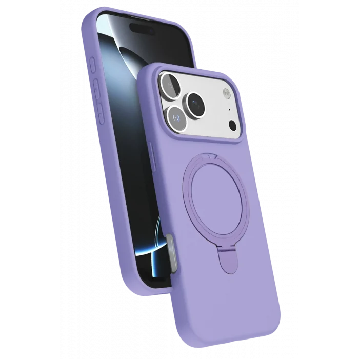 Mey İthalat®   iPhone 17 Pro Regal Magsafe Standlı Kapak - Lila