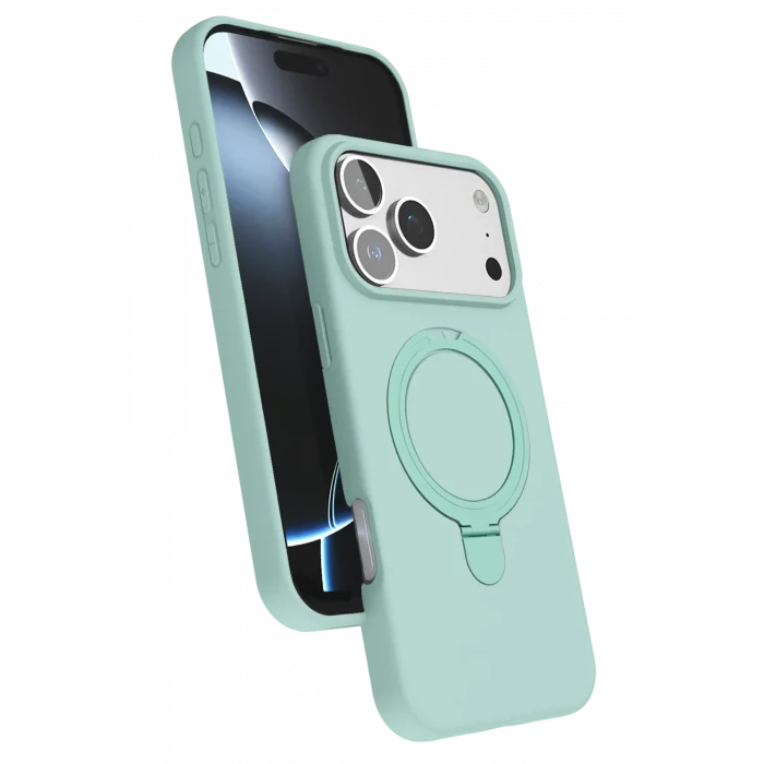 Mey İthalat®   iPhone 17 Pro Regal Magsafe Standlı Kapak - Su Yeşili
