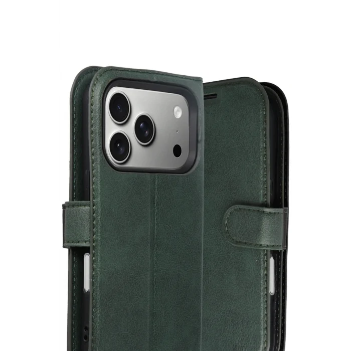 Mey İthalat®   iPhone 17 Pro Trend S Plus Kapaklı Kılıf - Yeşil