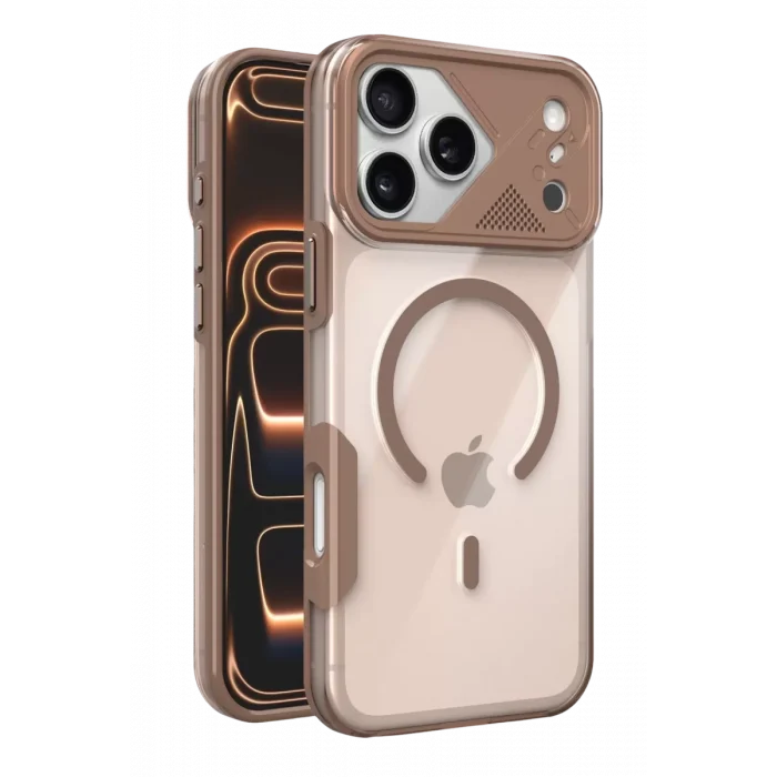 Mey İthalat®   iPhone 17 Pro Zinko Magsafe Kapak - Çöl Titanyum