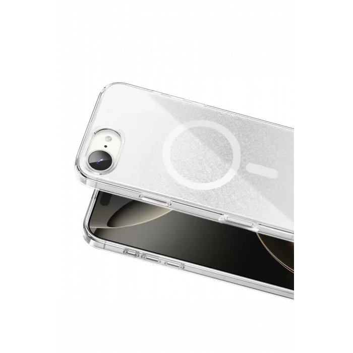 Mey İthalat®   iPhone 17E Sora Simli Magsafe Kapak - Beyaz