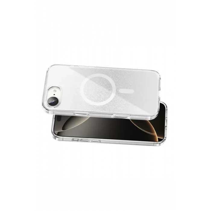 Mey İthalat®   iPhone 17E Sora Simli Magsafe Kapak - Beyaz