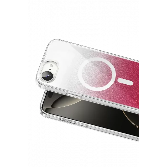 Mey İthalat®   iPhone 17E Sora Simli Magsafe Kapak - Kırmızı