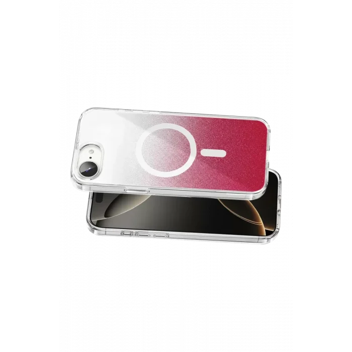 Mey İthalat®   iPhone 17E Sora Simli Magsafe Kapak - Kırmızı