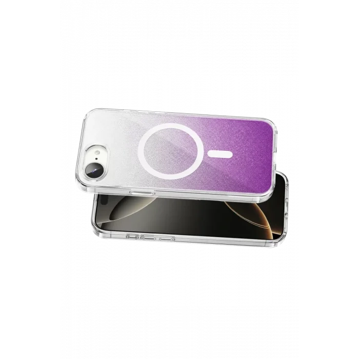 Mey İthalat®   iPhone 17E Sora Simli Magsafe Kapak - Mor