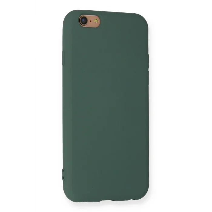 Mey İthalat®   iPhone 6 Kılıf Nano içi Kadife Silikon - Koyu Yeşil