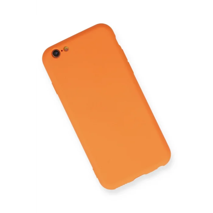Mey İthalat®   iPhone 6 Kılıf Nano içi Kadife Silikon - Turuncu