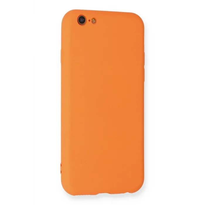 Mey İthalat®   iPhone 6 Kılıf Nano içi Kadife Silikon - Turuncu