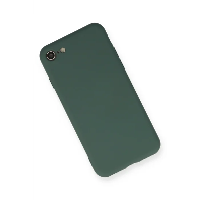 Mey İthalat®   iPhone 7 Kılıf Nano içi Kadife Silikon - Koyu Yeşil