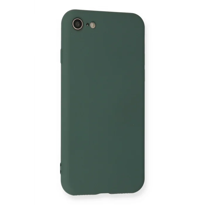 Mey İthalat®   iPhone 7 Kılıf Nano içi Kadife Silikon - Koyu Yeşil