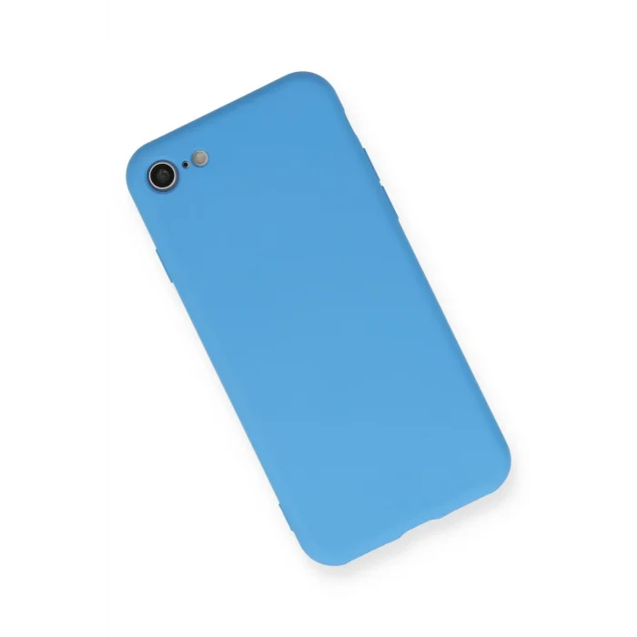 Mey İthalat®   iPhone 7 Kılıf Nano içi Kadife Silikon - Mavi