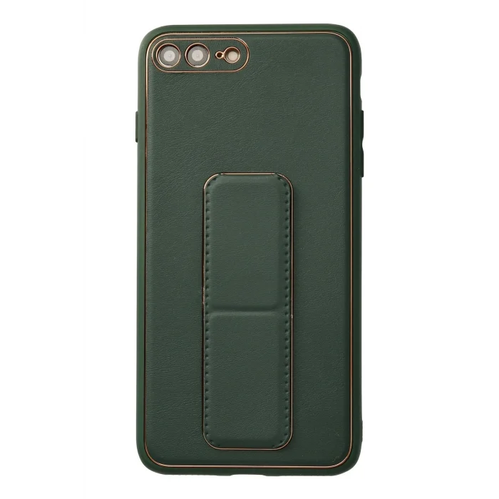 Mey İthalat®   iPhone 7 Plus Kılıf Coco Deri Standlı Kapak - Yeşil